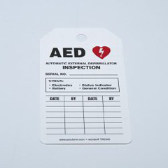 Accuform Equipment Tag Accuform AED Inspection Status White 3-1/4 X 5-3/4 Inch Card Stock 5 per Pack