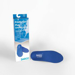 Darco Orthotic Insole DARCO ProMotion Plus Polyester / Polypropylene / EVA / PORON Foam Male 10 to 10-1/2 / Female 12 to 12-1/2 Black / Blue