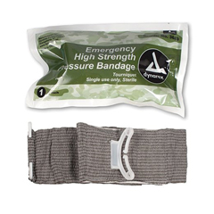 Dynarex Trauma Pressure Dressing with Wrap 4 Inch Width Closure Bar Gray Sterile Standard Compression, 1 Each