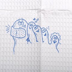 McKesson Procedure Towel McKesson 13 W X 18 L Inch White / Blue Cartoon Toes NonSterile, 500/CS