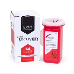 Sharps Compliance Mailback Sharps Container Sharps Recovery System™ Red Base Vertical Entry 0.375 Gallon, 1/EA