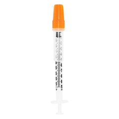 Sol-Millennium Medical Safety Insulin Syringe with Needle SOL-GUARD™ 1 mL 1/2 Inch 29 Gauge Sliding Safety Needle Regular Wall