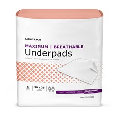 McKesson Underpad McKesson Max 30 X 36 Inch Disposable Heavy Absorbency