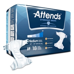 Attends Adult Incontinent Brief Extended Wear Tab Closure Medium Disposable Heavy Absorbency, 18/BG
