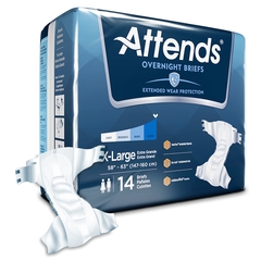 Attends Adult Incontinent Brief Extended Wear Tab Closure X-Large Disposable Heavy Absorbency, 14/BG