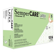 Sempermed USA Exam Glove SemperCare&reg; Latex Small NonSterile Latex Standard Cuff Length Micro-Textured Ivory Not Rated, 1000/CS