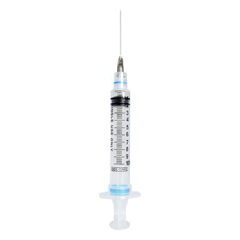 MON1021082BX - Sol-Millennium Medical - Syringe with Hypodermic Needle Sol-Care 10 mL 22 Gauge 1-1/2 Inch Detachable Needle Retractable Needle, BX, 100/BX