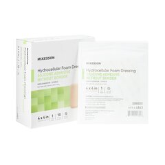 McKesson Silicone Foam Dressing 4 X 4 Inch Square Silicone Gel Adhesive without Border Sterile