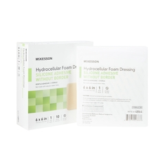McKesson Silicone Foam Dressing 6 X 6 Inch Square Silicone Gel Adhesive without Border Sterile
