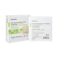 McKesson Thin Silicone Foam Dressing Lite 3 x 3
