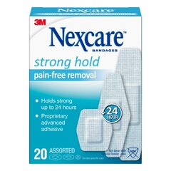 3M Adhesive Strip Nexcare™ Sensitive Skin Assorted Sizes White, 20/PK