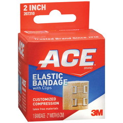 3M Elastic Bandage 3M™ ACE™ 2 Inch Width Clip Detached Closure Tan NonSterile Standard Compression, 72/CS