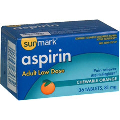 MON696424BX - McKesson - Pain Relief sunmark 81 mg Strength Tablet 36 per Box