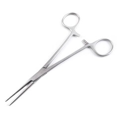 Sklar Hemostatic Forceps Econo Sterile™ Kelly-Rankin 6-1/4 Inch Length Floor / Office Grade Pakistani Stainless Steel Sterile Locking Finger Ring Handle Straight Serrated Tips, 25/CS