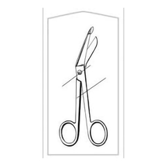 Sklar Bandage Scissors Merit Lister 7-1/4 Inch Length Floor Grade Stainless Steel Sterile Finger Ring Handle Angled Blunt Tip / Blunt Tip, 25/CS