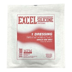 MPM Medical Super Absorbent Dressing Excel SAP 6 X 6 inch Rectangle Sterile, 50/CS