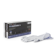 Microflex Medical Exam Glove LifeStar EC Large NonSterile Nitrile Extended Cuff Length Textured Fingertips White / Blue Not Chemo Approved, 1000 EA/CS