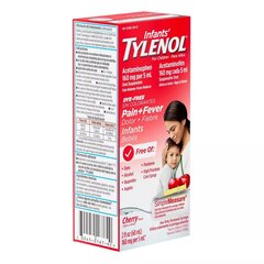 Johnson & Johnson Infants' Pain Relief Tylenol&reg; Dye Free 160 mg / 5 mL Strength Acetaminophen Oral Suspension 2 oz.