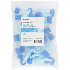 McKesson Nose Clip Foam, Disposable, Blue Plastic For Spirometer, 25/BG