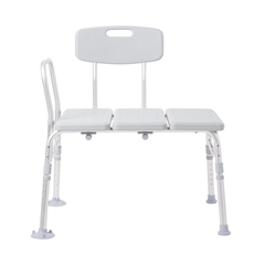 McKesson Knocked Down Bath Transfer Bench, Removable Arm Rail, 17-1/2 to 22-1/2 Inch Seat Height, 400 lbs. Weight Capacity, 2 EA/CS
