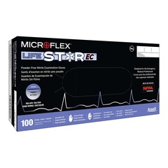 Microflex Medical Exam Glove LifeStar™ EC 2X-Large NonSterile Nitrile Extended Cuff Length Textured Fingertips White / Blue Fentanyl Tested, 1000/CS