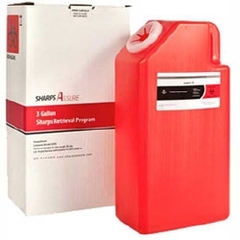 Sharps Assure Mailback Sharps Container Sharps Assure Red Base Vertical Entry 3 Gallon