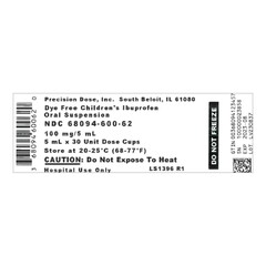Precision Dose Pain Relief Precision&reg; 100 mg / 5 mL Strength Ibuprofen Oral Suspension 30 per Case, 30/CS