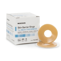 McKesson Skin Barrier Ring Moldable Adhesive Universal Size Flange Universal Hydrocolliod Shape-to-Fit 2