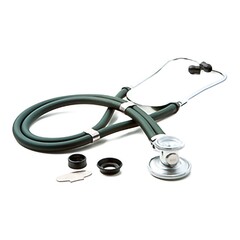 McKesson Sprague Stethoscope Green 2-Tube 22 Inch Tube Double Sided Chestpiece, 1/EA