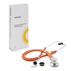 McKesson Sprague Stethoscope Orange 2-Tube 22 Inch Tube Double-Sided Chestpiece, 1/EA