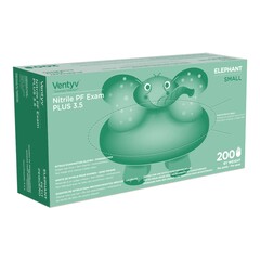 Ventyv Exam Glove Ventyv&reg; Plus 3.5 ELEPHANT Small NonSterile Nitrile Standard Cuff Length Textured Fingertips Violet Chemo Tested, 2000/CS