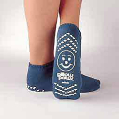 MON483415PR - PBE - Slipper Socks Pillow Paws Light Blue Ankle High