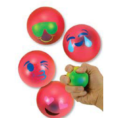 Medibadge Kids Love Stickers&reg; 12 per Pack Emoji Squeeze Balls Toys 2-1/2 Inch, 12/PK
