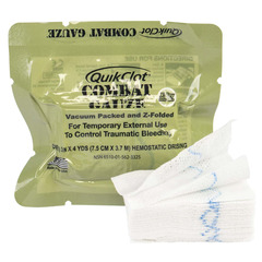 North American Rescue Hemostatic Dressing Quick-Clot&reg; Combat Gauze 3 Inch X 4 Yard 1 per Pack Sterile, 1/EA