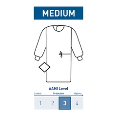 McKesson Non-Reinforced Surgical Gown with Towel Medium Unisex AAMI Level 3 Sterile Blue, 32/CS