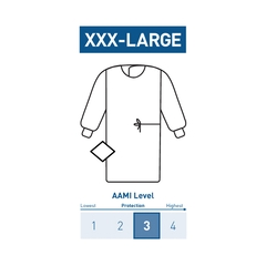 McKesson Non-Reinforced Surgical Gown with Towel 3X-Large Unisex AAMI Level 3 Sterile Blue, 1/PK