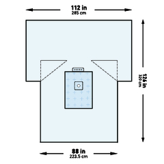 McKesson Orthopedic Drape Heavy-Duty Lower Extremity Drape 114 W X 88 W X 126 L Inch Sterile, 10/CS