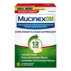 Mucinex® DM Cold and Cough Relief, 1,200 mg - 60 mg Strength Tablet, 28 ...