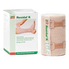 Lohmann & Rauscher Compression Bandage Rosidal K 3-1/5 Inch X 5-1/2 Yard High Compression Clip Detached Closure Tan NonSterile, 1/BX