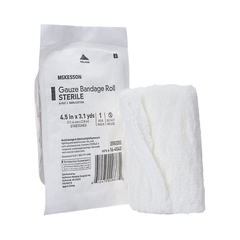 McKesson Gauze Bandage Roll Cotton Gauze 8-Ply 4-1/2 Inch X 3-1/10 Yard Roll Sterile, 100 EA/CS