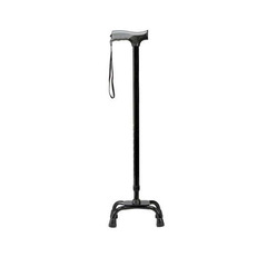 Apex-Carex Small Base Quad Cane Soft Grip&reg; Aluminum 31 to 40 Inch Height Black, 1/EA