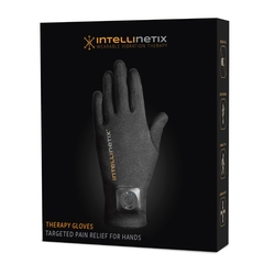 Brown Medical Vibration Therapy Glove Intellinetix&reg; Full Finger Medium Wrist Length Hand Specific Pair Cotton