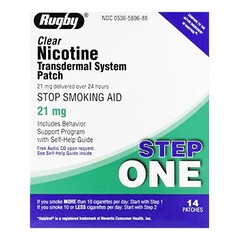 Major Pharmaceuticals Stop Smoking Aid Rugby 21 mg Strength Transdermal Patch