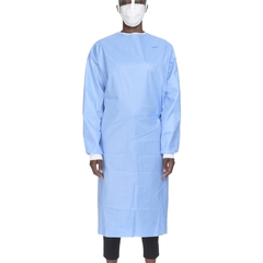 McKesson Non-Reinforced Surgical Gown with Towel Large Unisex AAMI Level 3 Sterile Blue, 30PK/CS