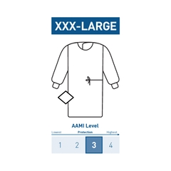 McKesson Non-Reinforced Surgical Gown with Towel 3X-Large Unisex AAMI Level 3 Sterile Blue, 1/PK