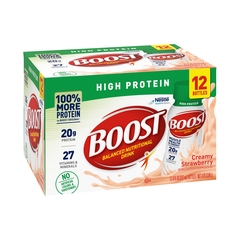 Nestle Healthcare Nutrition Oral Supplement Boost&reg; High Protein Creamy Strawberry Flavor Ready to Use 8 oz., 12 Bottles/Pack