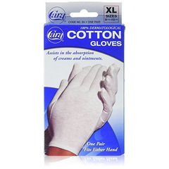 Cara Inc Infection Control Glove X-Large Cotton White Hemmed Cuff NonSterile