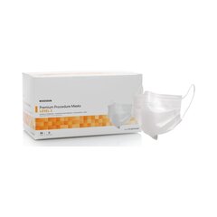 McKesson Procedure Mask Pleated Earloops One Size Fits Most White, 50/BX, 10BX/CS