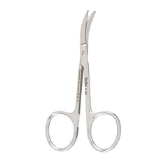 McKesson Suture Scissors Argent Shortbent 3-1/2 Inch Surgical Grade Stainless Steel NonSterile Finger Ring Handle Curved Blunt/Blunt, 1/ EA