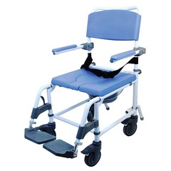 Alimed Commode / Shower Chair Healthline&reg; EZee Life Padded Flip-Back Arms Aluminum Frame Padded Backrest 22 Inch Seat Width 440 lbs. Weight Capacity, 1/EA